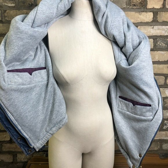 Vtg 80's 90's Oversized Denim Jacket Reversible Coat Heavy CURRENT SEEN Women's - Picture 7 of 8